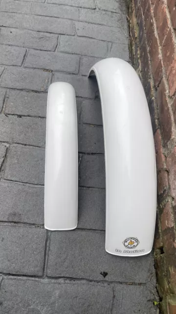 WHITE Plastic Mudguards Trials Motorcross Pre 65 Twinshock Pair Front & Rear