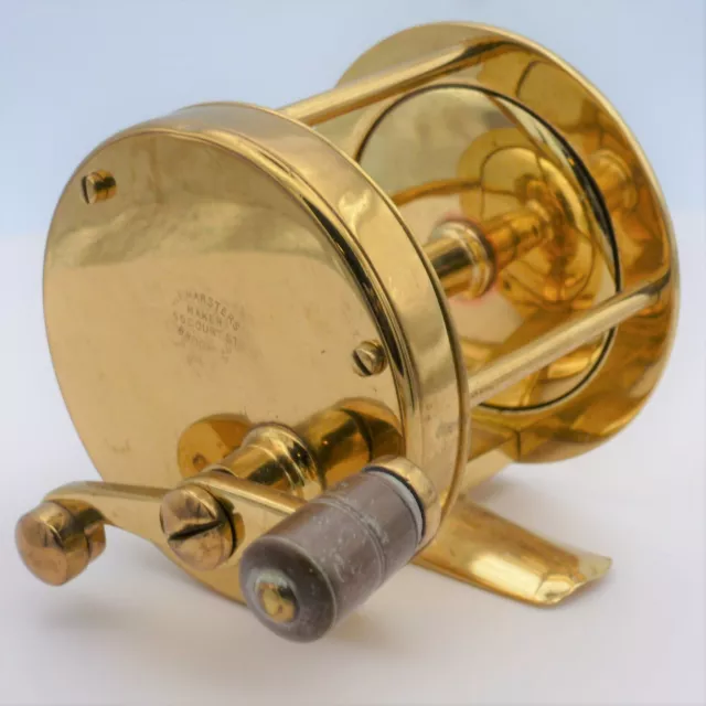 "J F Marsters Maker" Fancy S-Handle New York Brass Reel "J F Marsters Maker" Fancy S-Handle New York Brass Reel