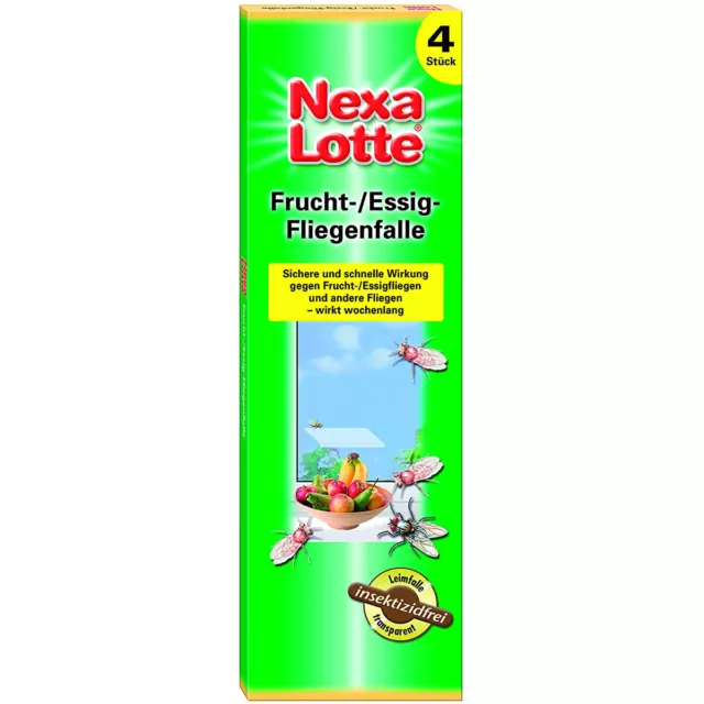 Nexa Lotte Fruits Vinaigre Attrape-Mouche Transparent Insecticide-Gratuit 4Stück