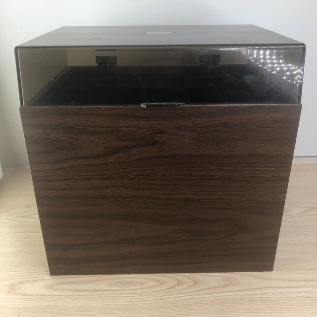 Vintage 1970's Records Case LP Storage Box ~ Pressboard, Vinyl and Plastic