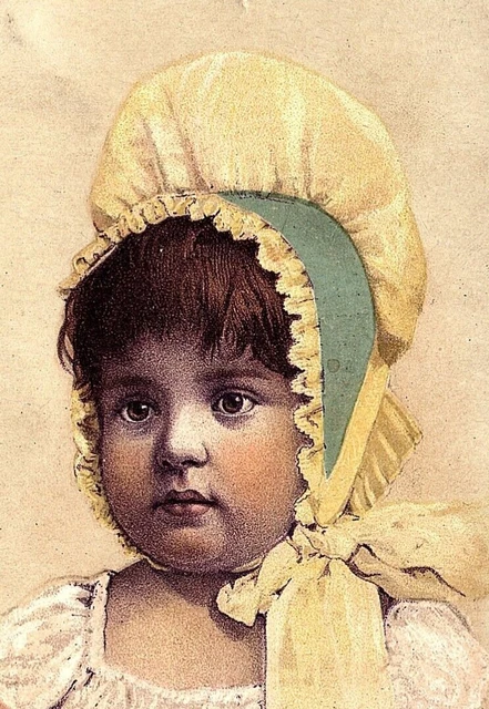 Drink Johnson's Keystone Coffee Victorian Trade Card Pittsburgh PA Adorable Girl
