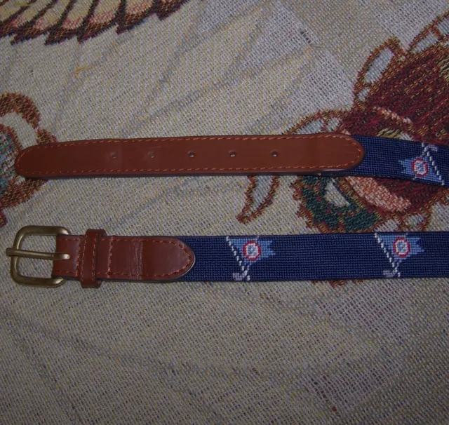 Youth or Women's SMATHERS & BRANSON Needlepoint Golf Belt OCEAN REEF CLUB Size M