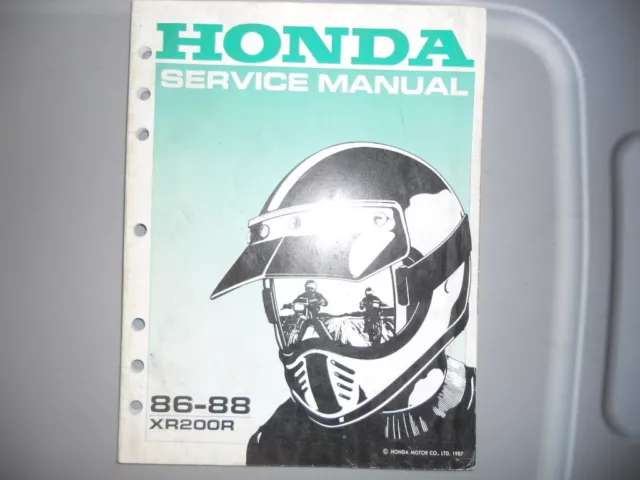 Honda Factory Service Repair Shop Manual 86-88 XR200R XR200 R