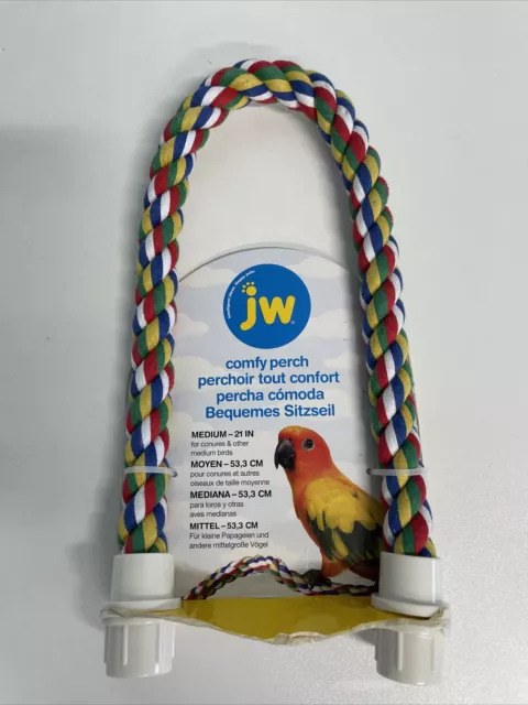 JW Comfy Perch Medium 21" CUSTOMIZABLE BIRD PERCH: This rope bird perch bends in