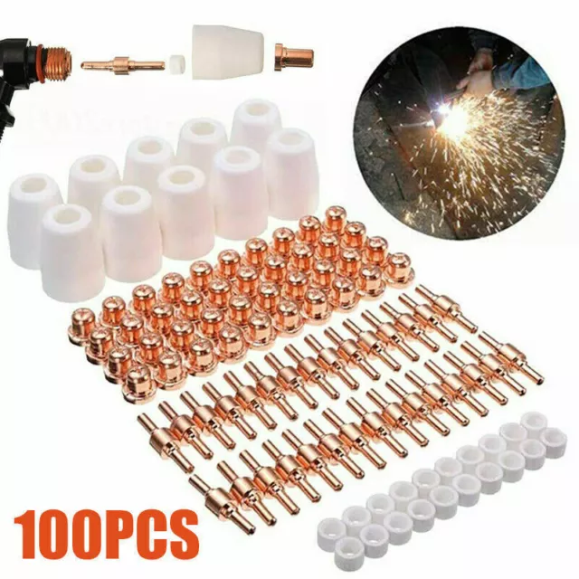 100 Pcs PT-31 Plasma Cutter Electrode Tips Kit For Parkside Cutting Torch Parts