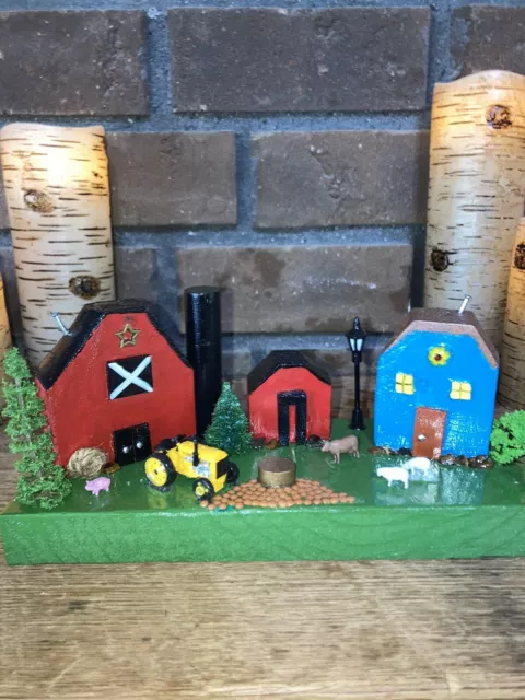 Tiny Wood Houses Home Decor Miniature Farm Replica