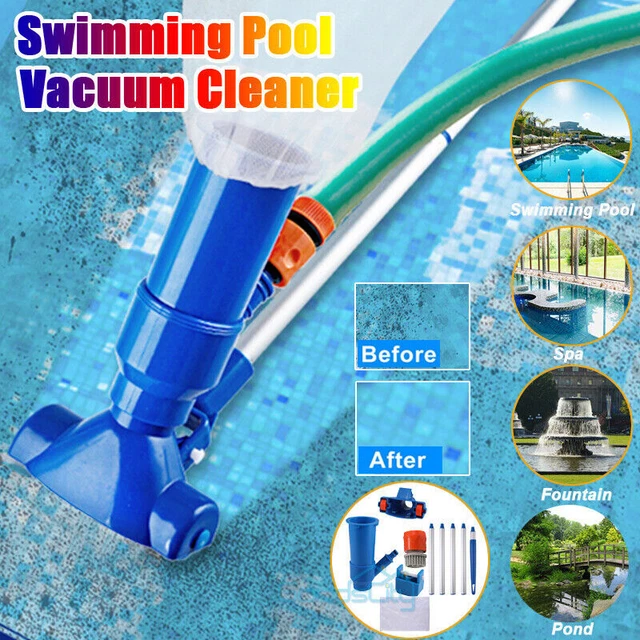 PORTABLE POOL VACUUM Jet Underwater Suction Cleaner Head With Brush Bag