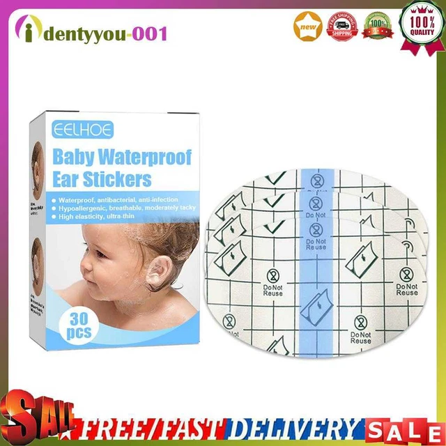 30 pegatinas para los oídos impermeables para bebés parches para los oídos de natación y lactancia