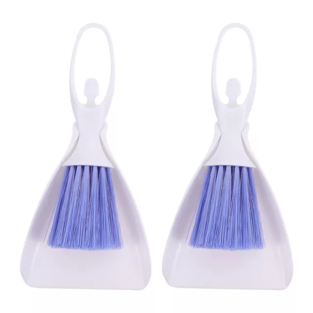 2 Sets Dustpan and Brush Set for Cleaning Table and Pet Cages-QX
