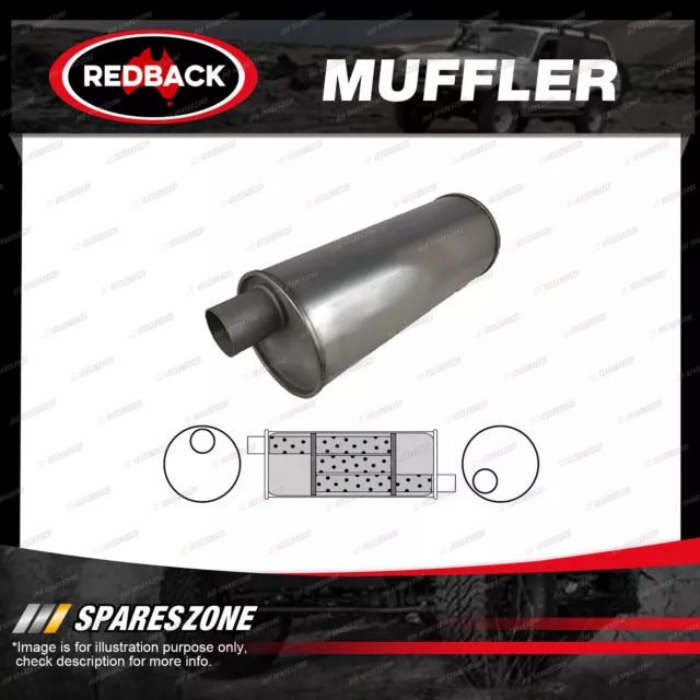 Redback Universal Muffler - 6" Round 14" Long 1 3/4" Offset/Offset Left Rotation