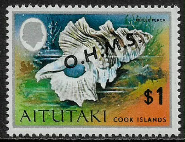 Aitutaki #O13 Mint Never Hinged Stamp - Seashells - Official Overprint