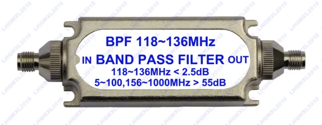 New SMA connector band pass bandpass filter BPF 118-136MHz for Air band