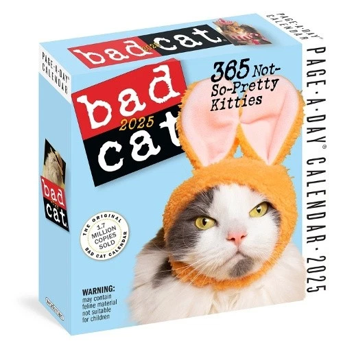 BAD CAT PAGE-A-DAY Calendar 2025: 365 Not-So-Pretty Kitties by Workman ...