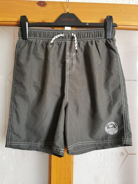 Pantaloncini da nuoto cachi 13 anni con cordino con tasche e rete integrati