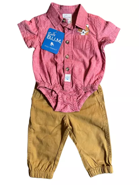 Baby B.U.M. Equipment Boy's 2 Piece Pants Set Size 6 Months NWT