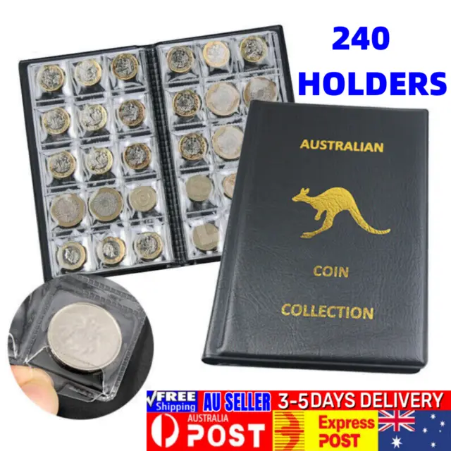 Coin Stock Holder Money Storage Penny Collection Album Book 240 Pockets
