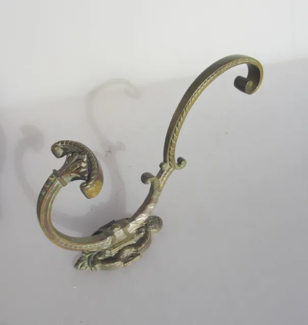 Large Victorian Brass Coat Hook Hat Hanger Old French Antique Rococo - £28 each
