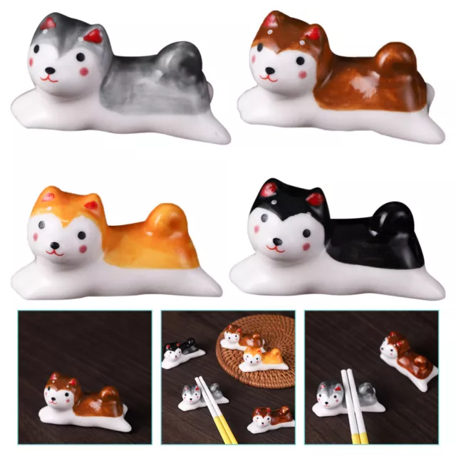 4 Pcs Keramik Shiba Inu Essstäbchenablage Tischdekoration Besteckhalter