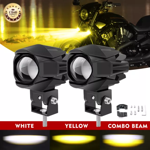 Paire LED Blanc Jaune Phare De Travail Feu DRL Projecteur Antibrouillard SUV UTV