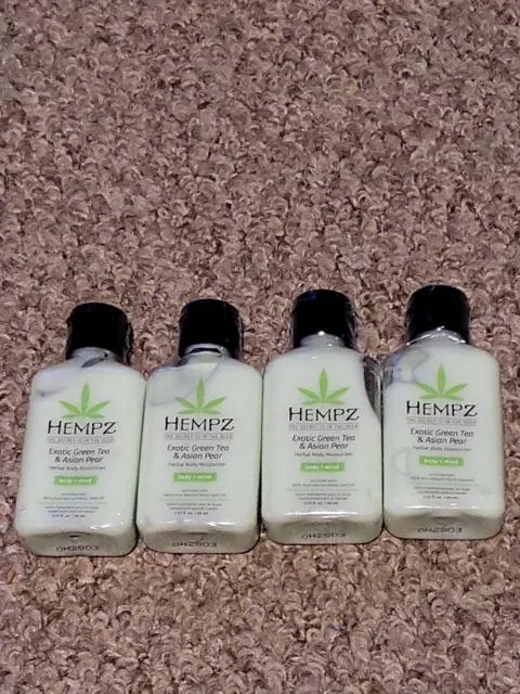 4 Pack - 2.25 Oz. Supre Hempz Exotic Green Tea && Asian Pear Moisturizer Lotion