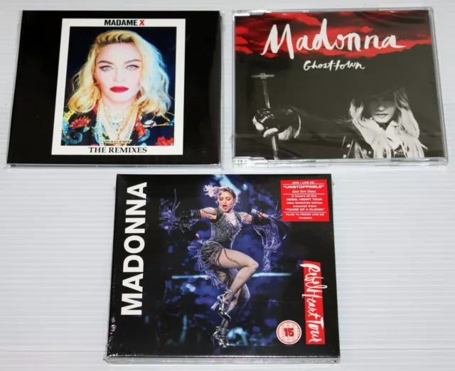 Madonna CD Lot - Madame X The Remixes - Rebel Heart Tour - Ghosttown CD Single