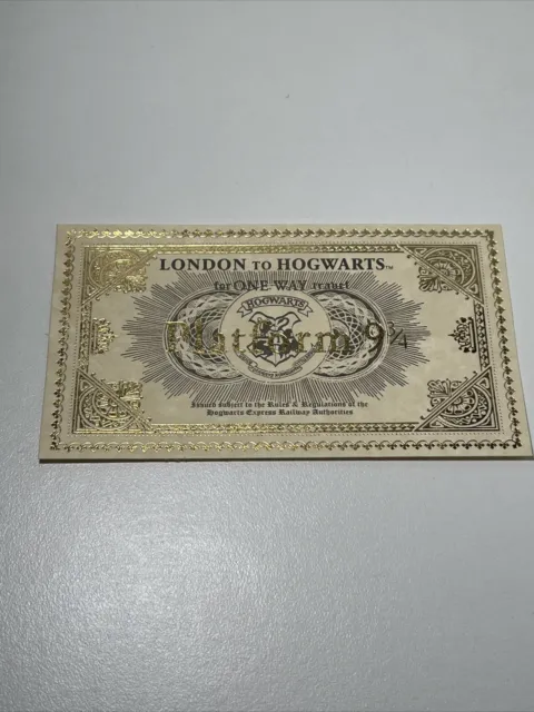 HARRY POTTER LONDON to HOGWARTS EXPRESS PLATFORM 9 3/4 TRAIN TICKET COLLECTIBLE