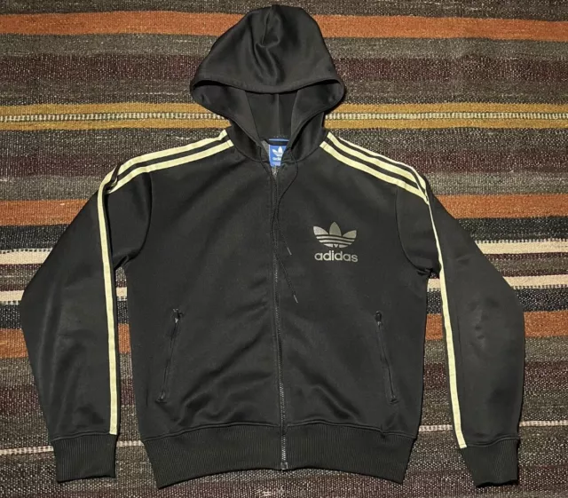 ✅Adidas Felpa da Uomo con Cappuccio e Zip Nero Oro Tuta Unisex Donna Taglia S
