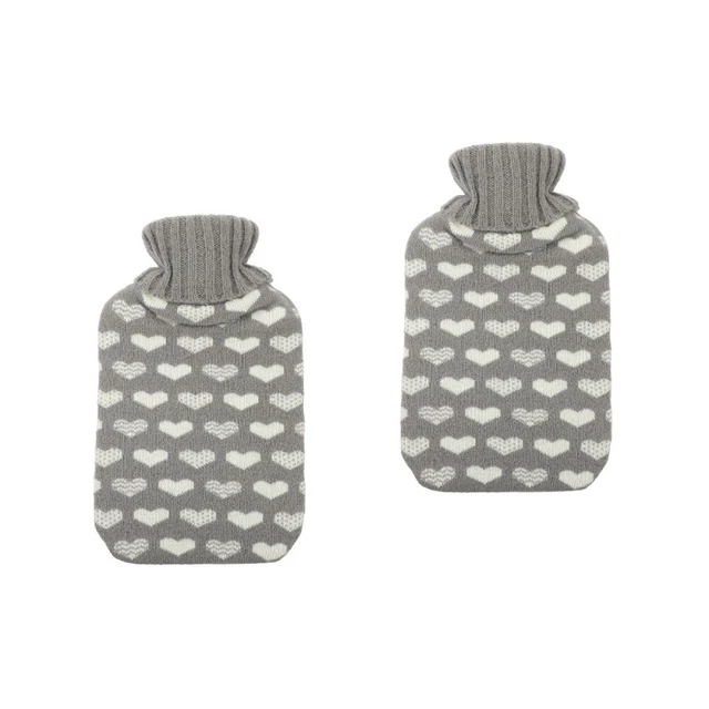 2 set bottiglia calda cotone bottiglia termica bottiglia acqua grigio