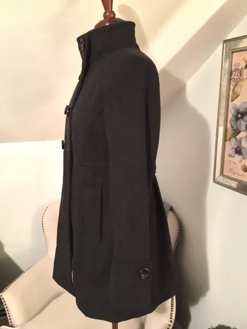 PORTRAIT Wool Pea Coat Jacket Womens Petite Gray 3