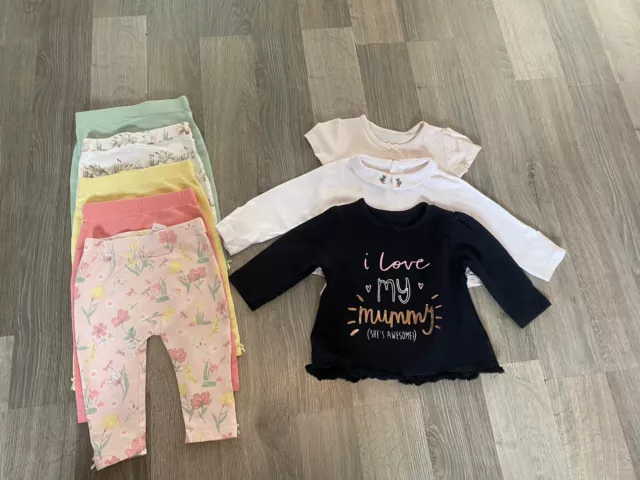 ❤️ Baby Girl Bundle- Tops, Leggings- 3-6 Months- George, M&S ❤️ A9