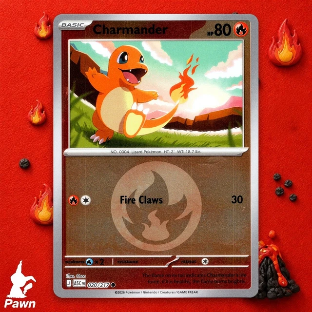 2007 charmander pokemon card - (50) Evolves from null Type CHARMANDER 20/217 ASCENDED Heroes Pokemon