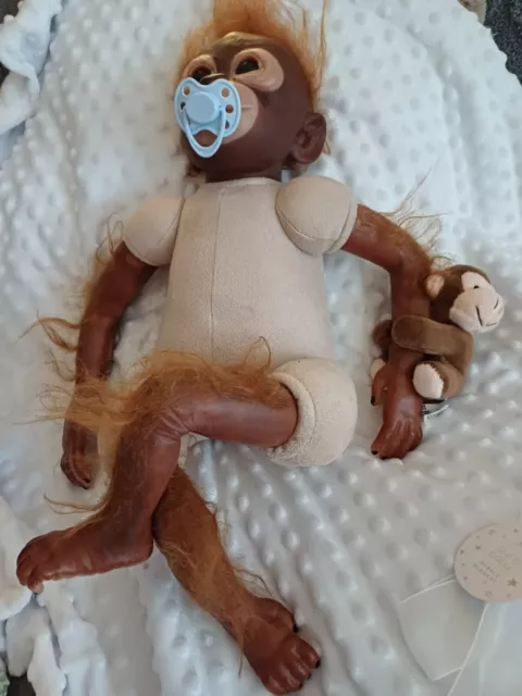 20'' Reborn Baby Doll Vinyl Silicone Lifelike Monkey  Newborn