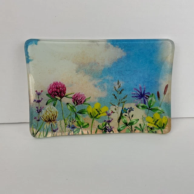 Michel Design Works Cloud 9 Nine Floral & Blue Skies Soap Trinket Candy Dish