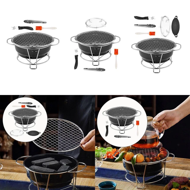 Koreanischer Holzkohlegrill Camping mit Grillnetz BBQ-Ofen für Outdoor-,