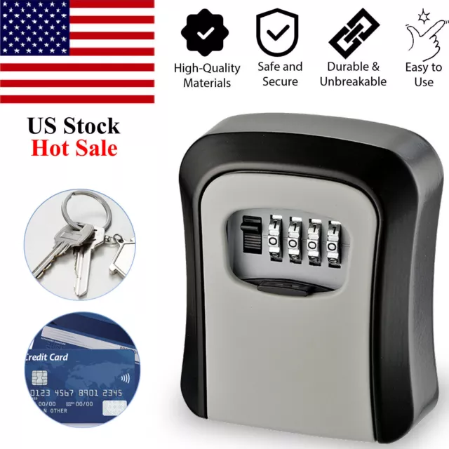 4 Digit Key Safe Lock Box Combination Wall Mount Security Storage Case Organizer