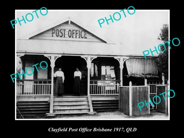 Old Large Historic Photo Of Clayfield Brisbane Qld View Of The Post Office 1917