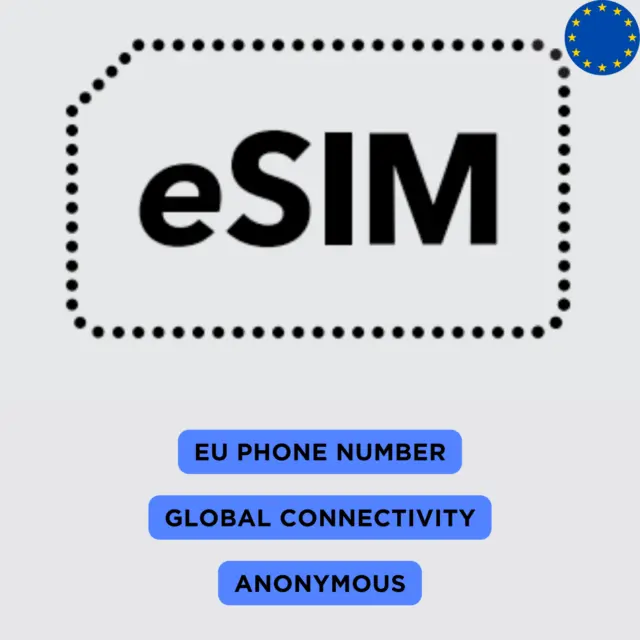 eSIM with EU number | Prepaid, Anonymous Activation | Replenishable