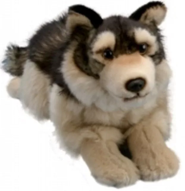 Living Nature Large Wolf 35Cm - An192 Cute Cuddly Plush Fluffy Teddy Soft