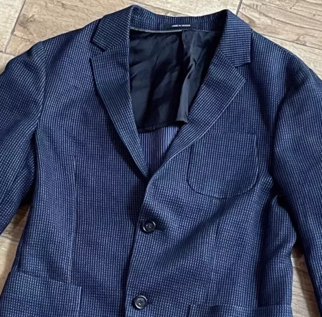 CURRENT Z Zegna Blue Summer Shirt Jacket Sport Coat Blazer US 36R Stretch IT 46R