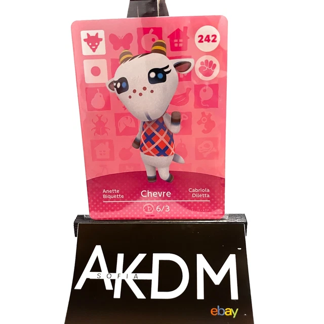 Carte Amiibo Chèvre Animal Crossing #242 - Authentique, Série 3, Neuve