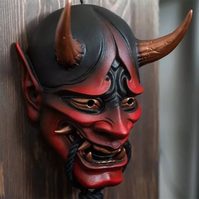 Japanese Hannya Prajna Teufel Dämon Oni Samurai Maske Latex Halloween Requisiten