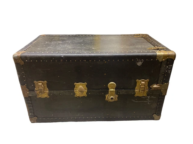 Beals And Selkirk Ship Steamer Trunk Wardrobe 1900s Antique RARE