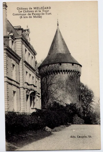 Château de Melzéard, Paizy-le-Tort, Melle, Deux-Sèvres, France CPA Postcard