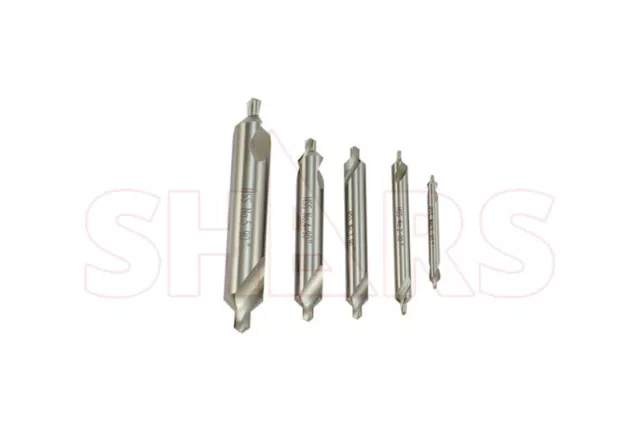SHARS 5PC HSS 6542 Center Drill Set 90° Combined Countersink #1,2,3,4,5 New !}