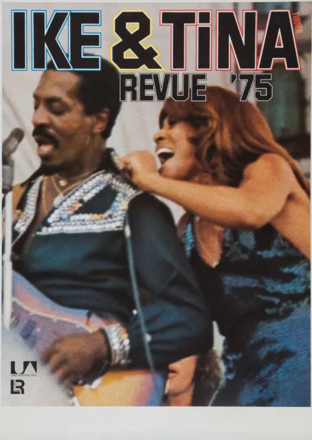 Ike and Tina Turner 1975 German 16" x 12" Photo Repro Concert Poster