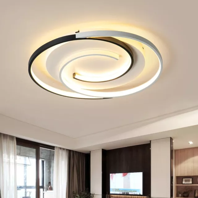 Schindora Modern LED Ceiling Light 36W 50cm with Remote Control, Geometry Round