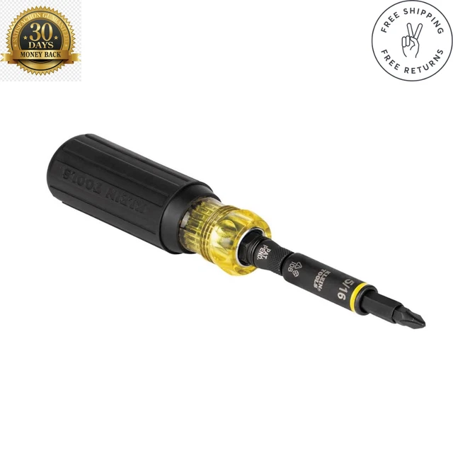 Klein Tools 32500HD 11-in-1 Multi-Bit Screwdriver/Nut Driver, Impact-Rated