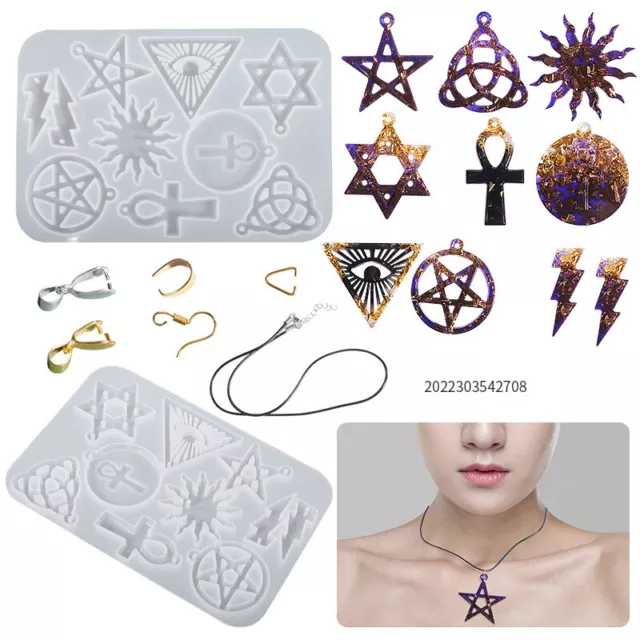 Silicone Punk Resin Mold Earring Moon Star Casting Epoxy Mould DIY Pendant