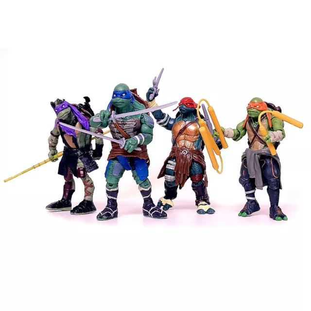 4PCS Lot Teenage Mutant Ninja Turtles TMNT Action Figures Anime Movie