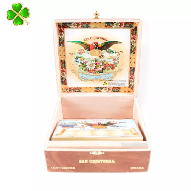 San Cristobal Epicure Quintessence Empty Wood Cigar Box 7.25" x 6.75" x 3"